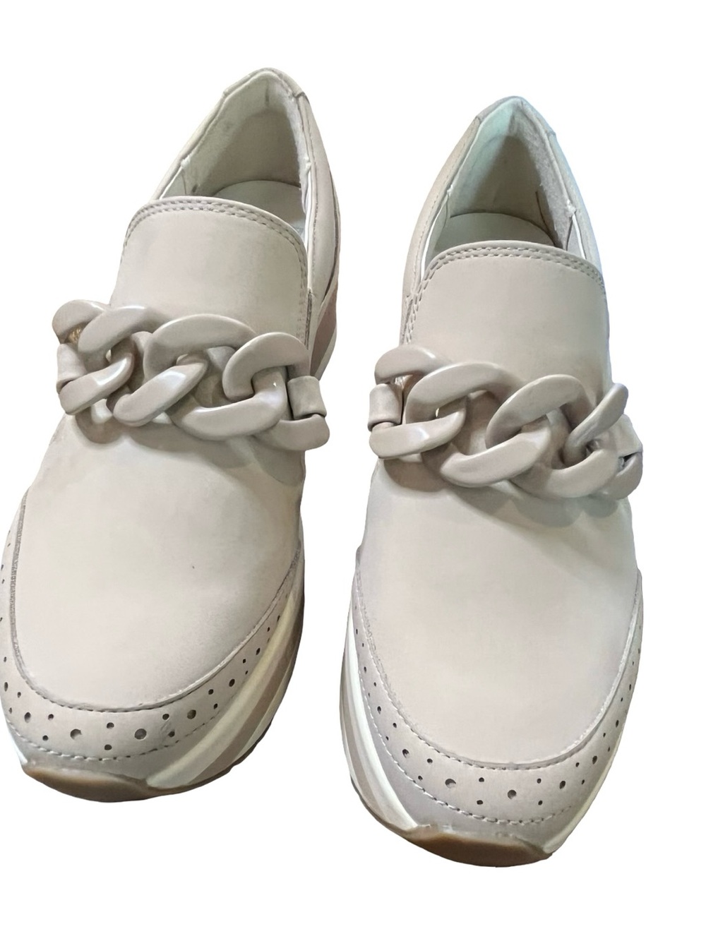 Dolce Vita Chain Platform Loafers Beige Size 8 Like New - Picture 8 of 9